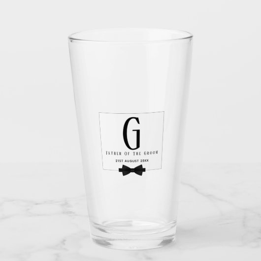 Persoonlijke 'Father of The Groom' Monogram Vlinde Glas (Voorkant)