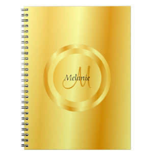 Persoonlijke Faux Gold Elegant Sjabloon Monogram Notitieboek