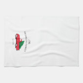 Persoonlijke feestdag rood  vrachtwagen theedoek (Horizontaal)