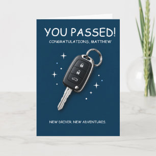 Persoonlijke felicitatie rijexamen Navy Auto Kaart