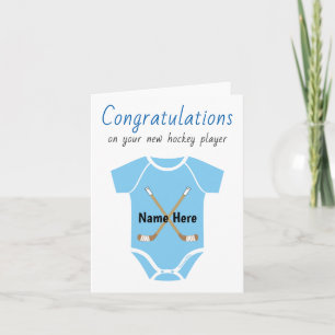 Persoonlijke Felicitaties Nieuwe Hockey Baby Jonge Kaart
