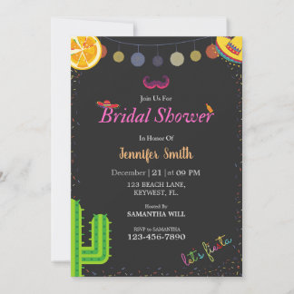 Persoonlijke Fiesta Bridal Shower-uitnodigingskaar Kaart