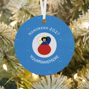 Persoonlijke Filipijnse Engel Hanukkah Vlag Metalen Ornament