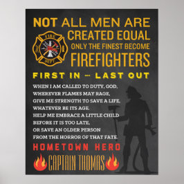 Persoonlijke Fireman Gift. Brandweerbord. EMT Poster