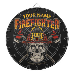 Persoonlijke Fireman Skull Helmet Ax Firefighter  Dartbord