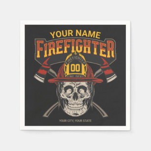 Persoonlijke Fireman Skull Helmet Ax Firefighter Servet