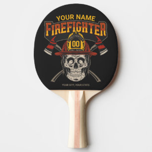 Persoonlijke Fireman Skull Helmet Ax Firefighter Tafeltennisbatje