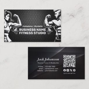 Persoonlijke fitness trainer bodybuilding fitnesss visitekaartje