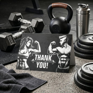 Persoonlijke fitness trainer sportschool instructe bedankkaart