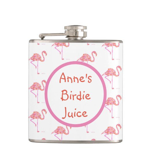 Persoonlijke Flamingo Golf Flask Heupfles (Voorkant)