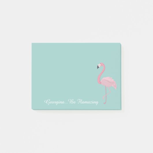 Persoonlijke Flamingo | Ontvlammen Post-it® Notes (Voorkant)