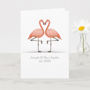 Persoonlijke Flamingo X Jaar Samen Jubileum Kaart