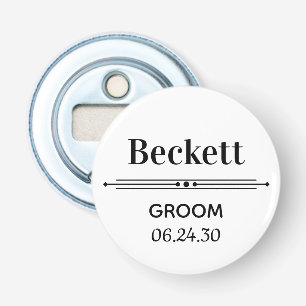 Persoonlijke Flesopener voor de Bruidegom Button Flesopener