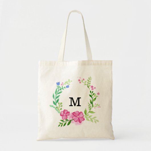 Persoonlijke Floral Bridesmaid Tote Bag (Voorkant)