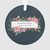 Persoonlijke Floral Dance-leraar Ornament (achterkant)