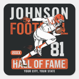 Persoonlijke Football SPELER Team NUMMER Sports Vierkante Sticker