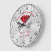 Persoonlijke fortieth RUBY-Jubileum Gift Clock Grote Klok (Hoek)