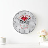 Persoonlijke fortieth RUBY-Jubileum Gift Clock Grote Klok (Huis)