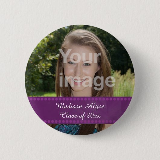 Persoonlijke foto afstudeerjaar knop ronde button 5,7 cm (Voorkant)