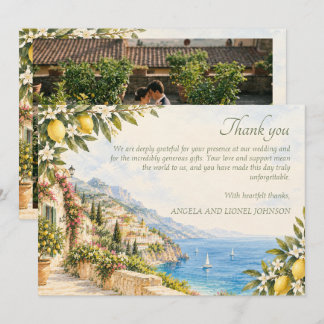 Persoonlijke foto Amalfi-kust Positano-huwelijkska Bedankkaart