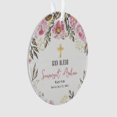 Persoonlijke foto-baptisme kerstversiering ornament (voorkant)