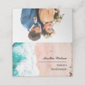 Persoonlijke foto Beach Wedding Name (Buitenkant ongevouwen)