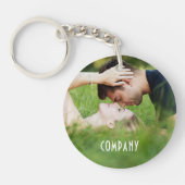 Persoonlijke foto, bedrijfsnaam sleutelhanger (Voorkant)