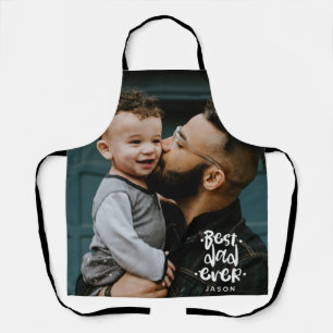 Persoonlijke foto Beste papa ooit naam-overlay Schort