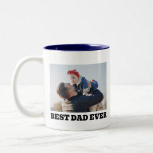 Persoonlijke foto Beste papa ooit Tweekleurige Koffiemok