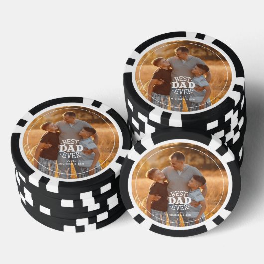 Persoonlijke foto "Beste vader ooit" Poker Chips (Opstapeling)