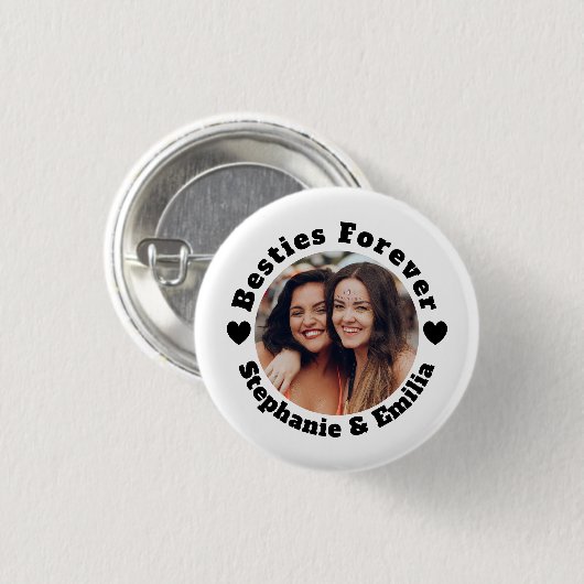 Persoonlijke foto beste vrienden BFF Ronde Button 3,2 Cm (Voorkant /achterkant)