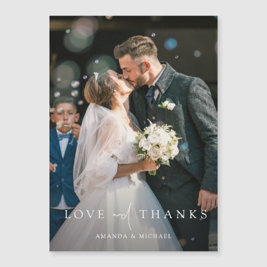 Persoonlijke foto-bruiloft Bedankt Magnet (Voorkant)