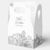 Persoonlijke foto Chic Silver Gray Wedding Floral Bedankdoosjes (Geopend)