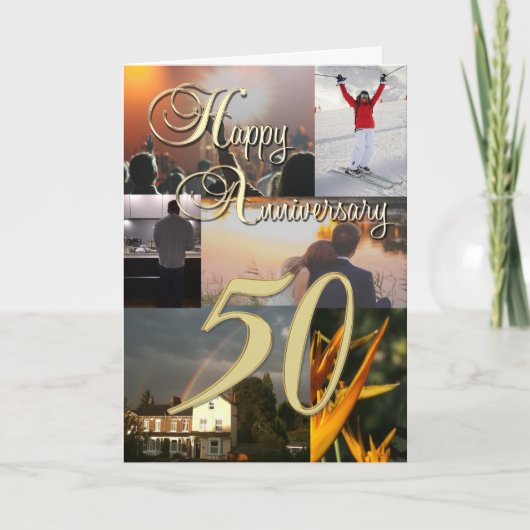 Persoonlijke foto Collage 50e Jubileum Kaart (Voorkant)