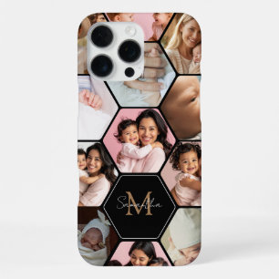 Persoonlijke foto-collage met monogram als aandenk iPhone 16 pro max hoesje