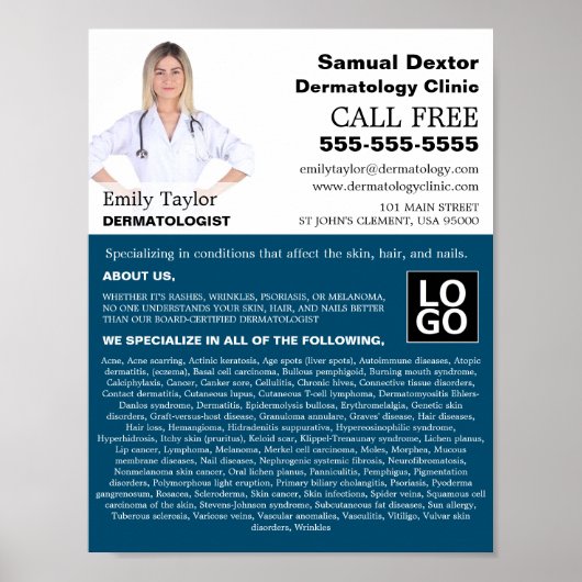 Persoonlijke foto, dermatoloog Dermatology Poster (Voorkant)