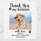 Persoonlijke foto Dog Weddenschap Wijn Etiket (Enkel label)