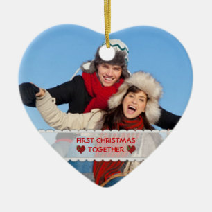Persoonlijke foto Eerste Kerstmis met elkaar Keramisch Ornament
