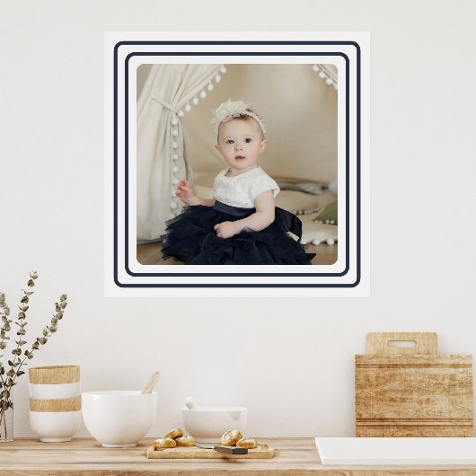 Persoonlijke foto- en kleurenrand poster (Keuken)