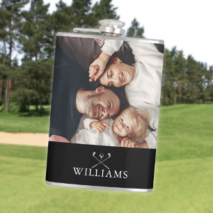 Persoonlijke foto en naam golfclubs heupfles