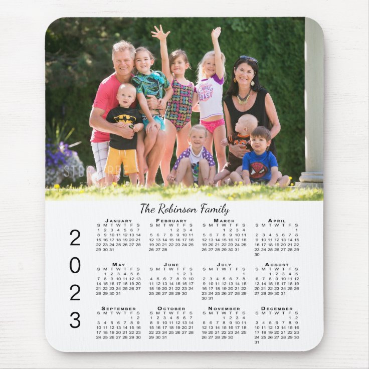 foto en naam kalender 2023 muismat | Zazzle.be