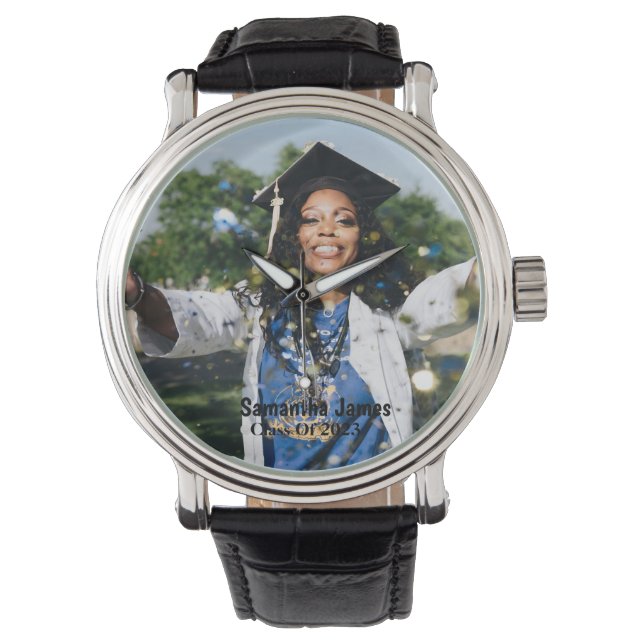 Persoonlijke foto en naam van Afstuderen Horloge (Voorkant)