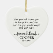 Persoonlijke foto en naam van Pet Keramisch Ornament (Achterkant)