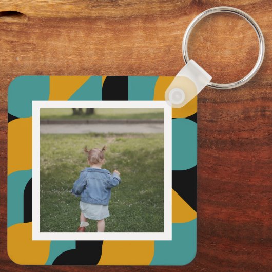 Persoonlijke foto en patroon sleutelhanger (Achterkant)