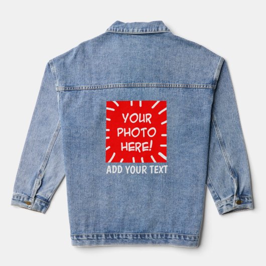 Persoonlijke foto en tekst denim jacket (Achterkant)