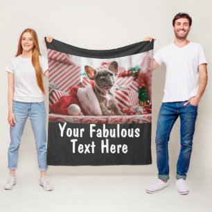 Persoonlijke foto en tekst fleece deken