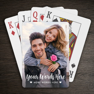 Persoonlijke foto en tekst script love heart pokerkaarten