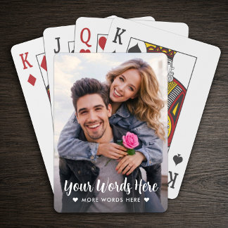 Persoonlijke foto en tekst script love heart pokerkaarten