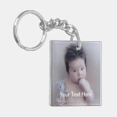 Persoonlijke foto en tekst Sleutelhanger (Voorkant Links)