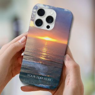 Persoonlijke foto en tekst zonsondergang iPhone 15 pro hoesje